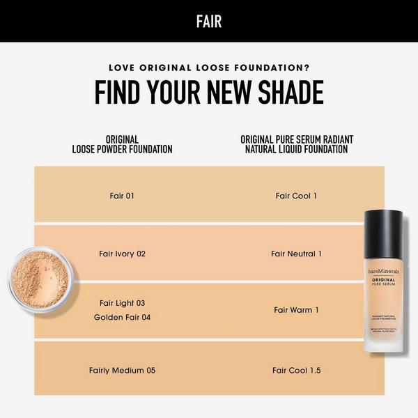 bareMinerals Original Pure Serum Radiant Natural Liquid Foundation Mineral SPF 20 #4