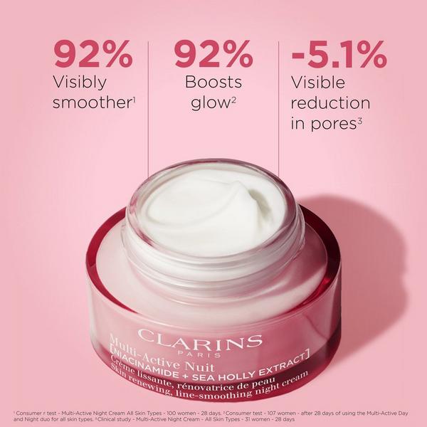 Clarins Multi-Active Night Moisturizer for Lines, Pores, Glow with Niacinamide #3